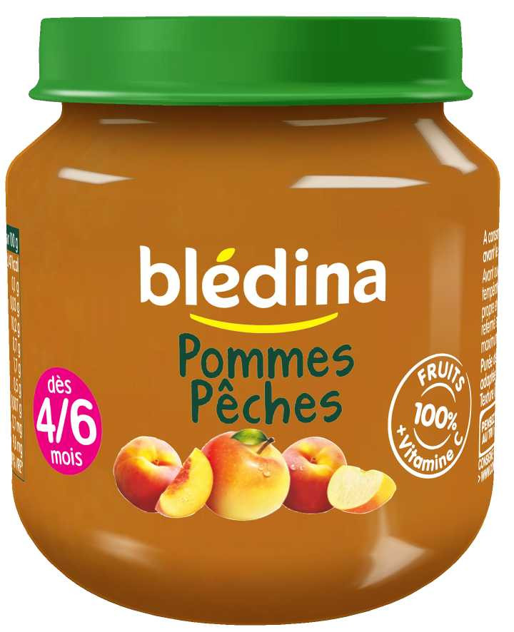 Bledina - Blédina compote bébé fruits pommes et pêches dès 4 à 6