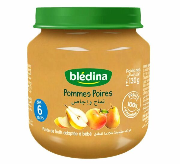 Compote Blédina Pommes Poires pot de 130g