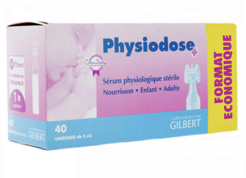Gilbert Physiodose sérum physiologique stérile en unidoses - Bébé