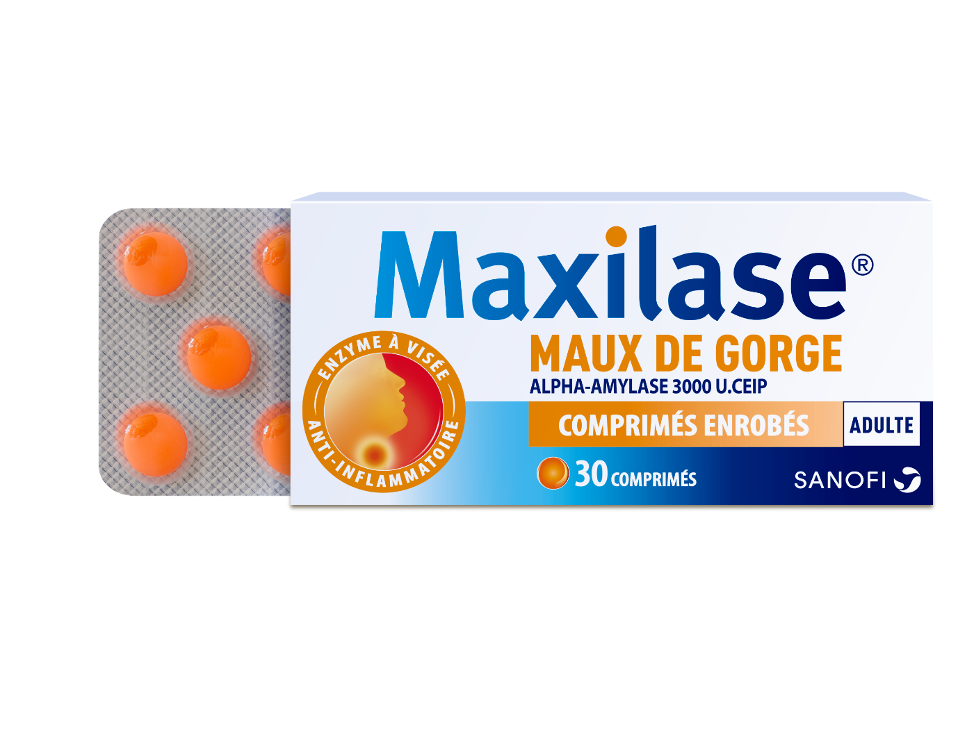 Maxilase Maux De Gorge 30 Comprimes Pharmacie Sainte Marie