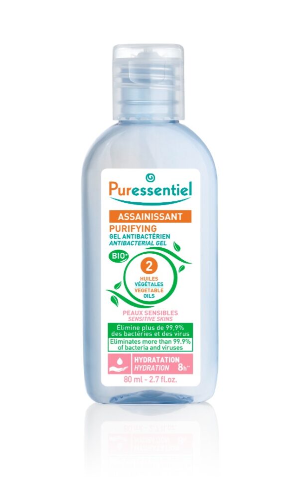 Gel Antibactérien Assainissant "Peaux sensibles" aux 2 Huiles Végétales BIO - 80 ml